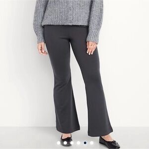 Old Navy Fleece Lined Flare Leggings Womens XL Gray Yoga Pants Stretch